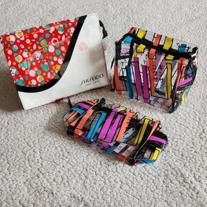 Shiseido Ginza Tokyo Trio Bag Set - Red, White, Multicolor NWOT Gifting Holidays